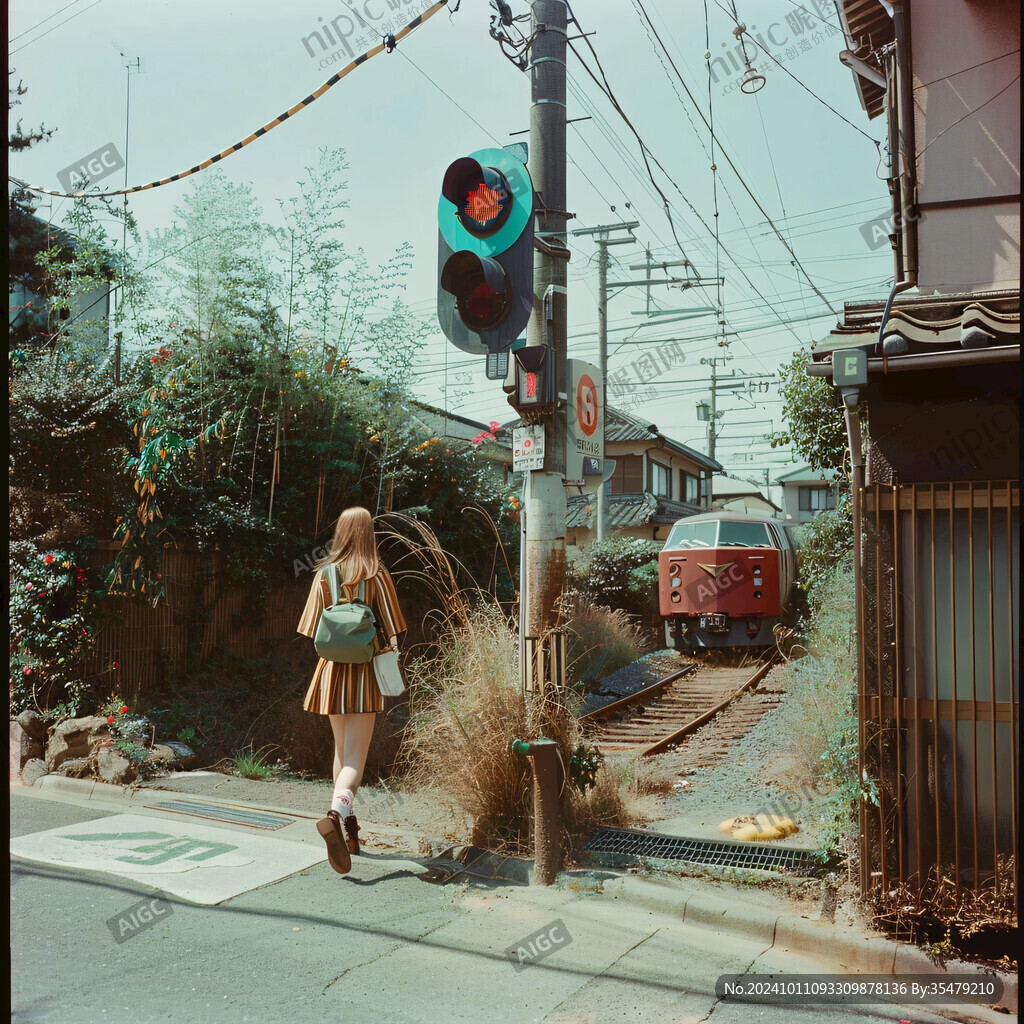 等車的女孩