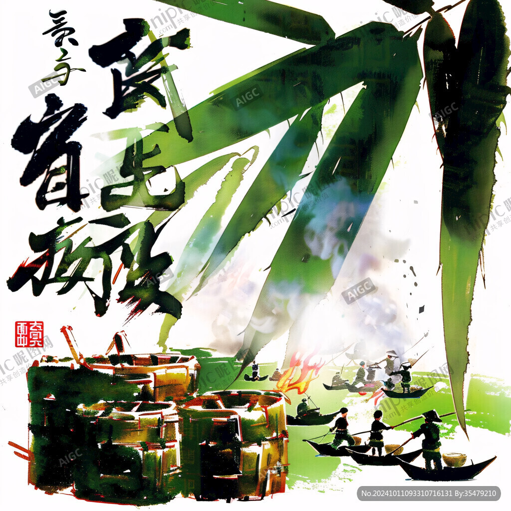 竹筒粽子插畫(huà)