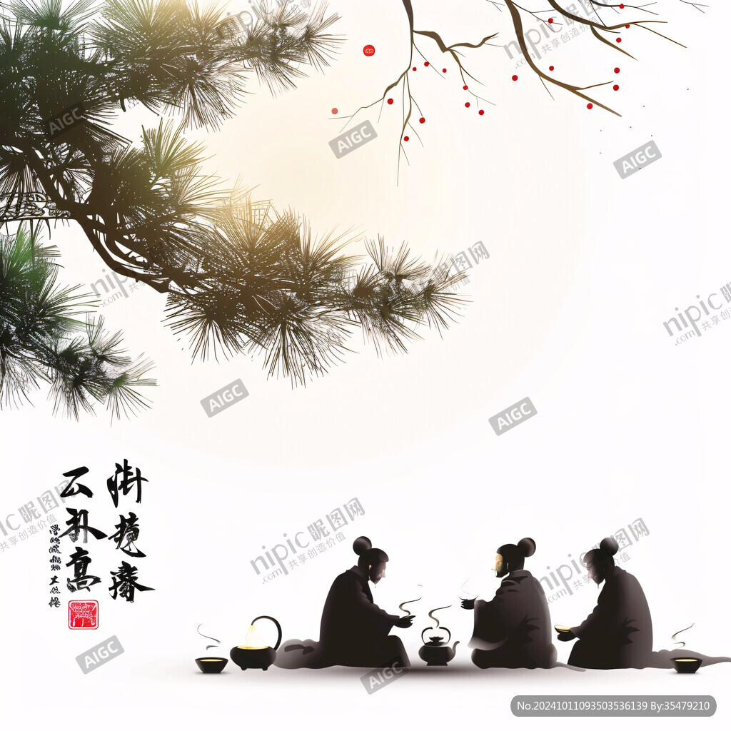 茶道禪道水墨畫