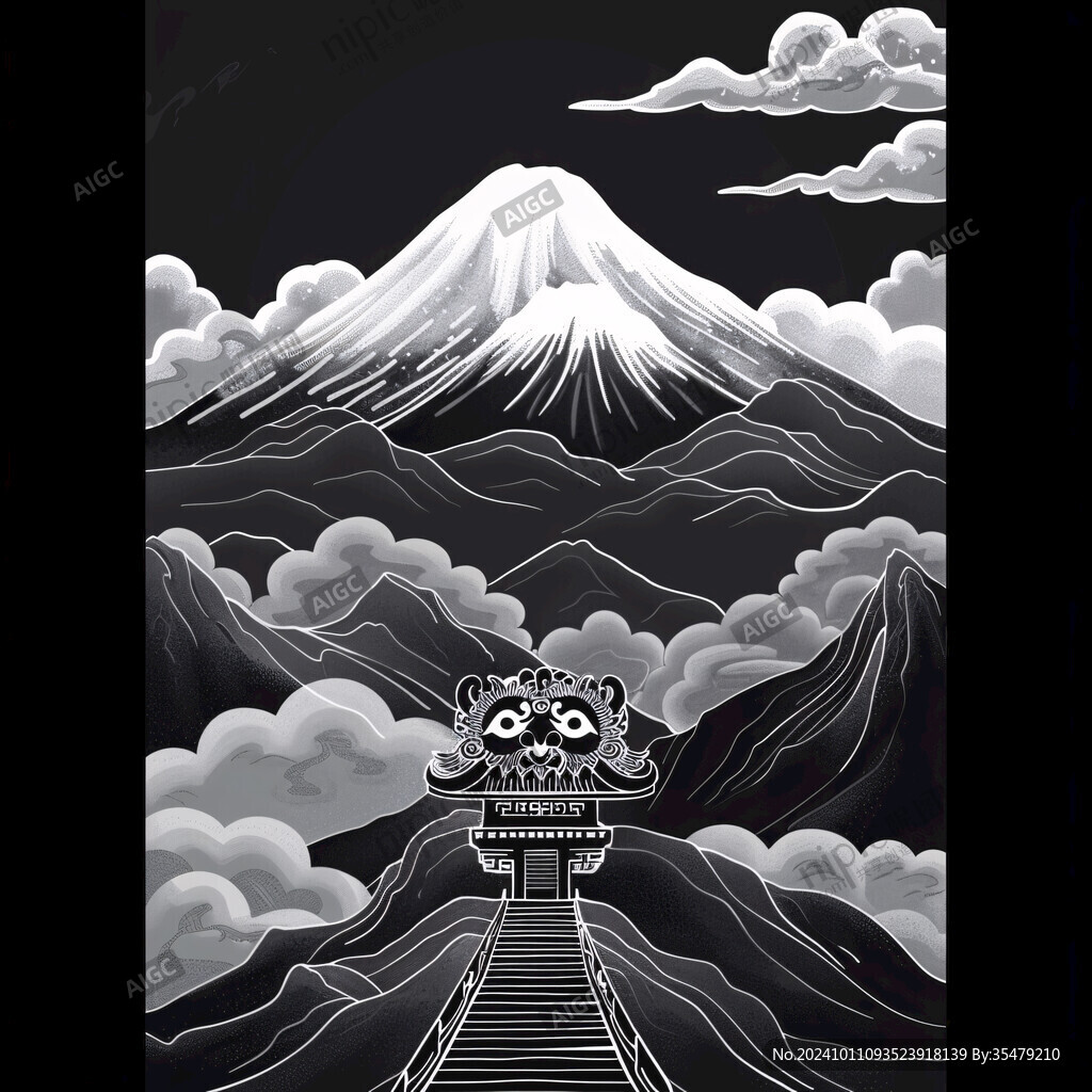 富士山插畫