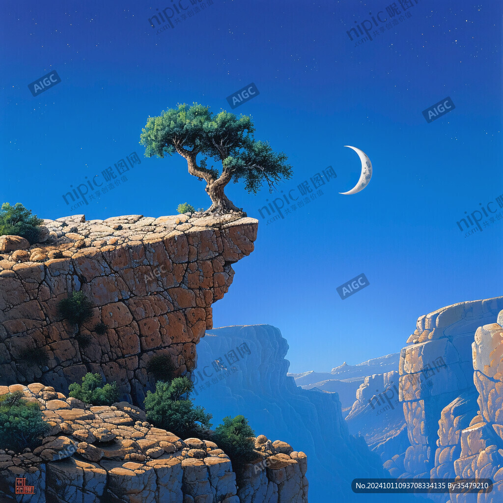 生長(zhǎng)在懸崖邊的兩棵樹