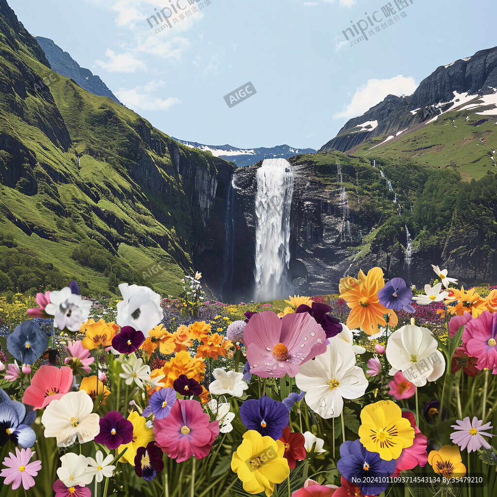 花海花叢花圃石堆