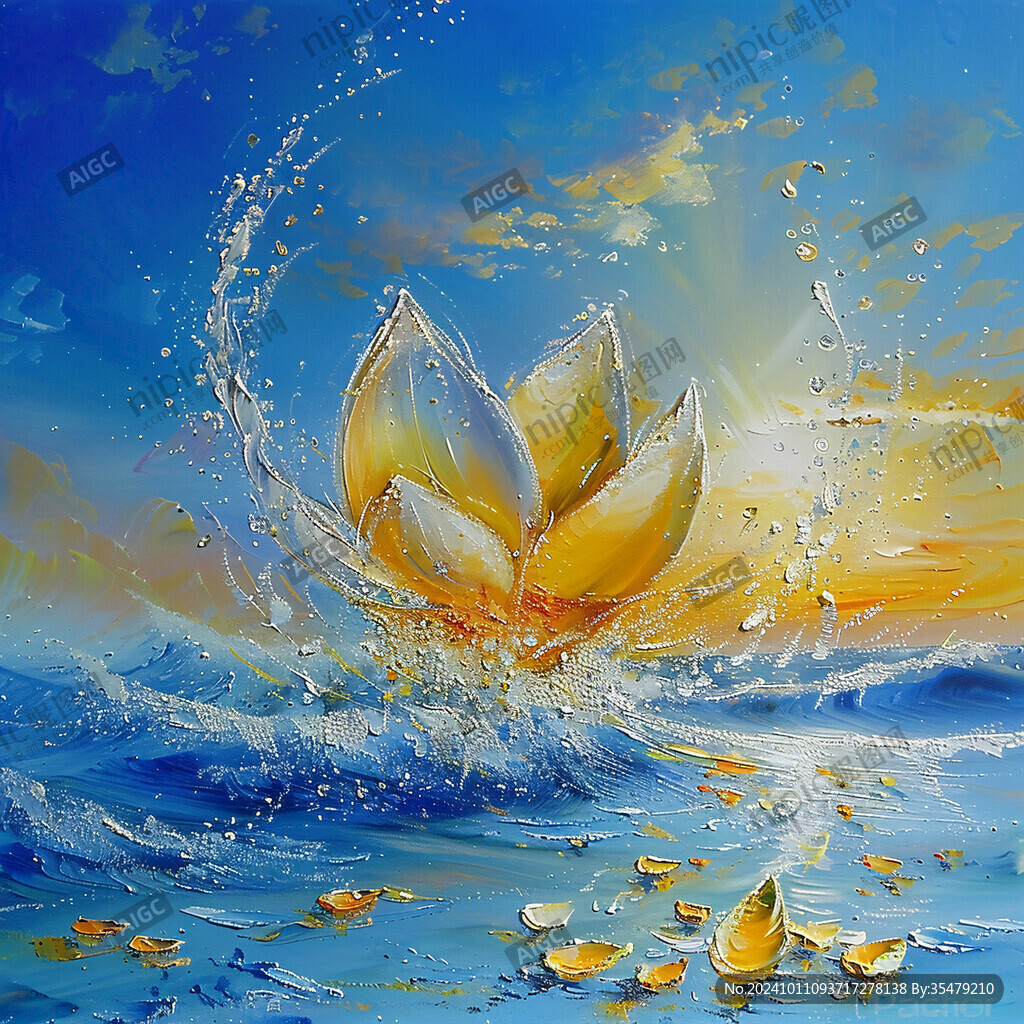 金色蓮花裝飾畫