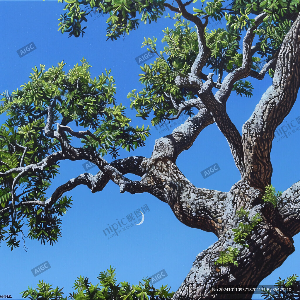 夏天欖仁樹枝葉樹
