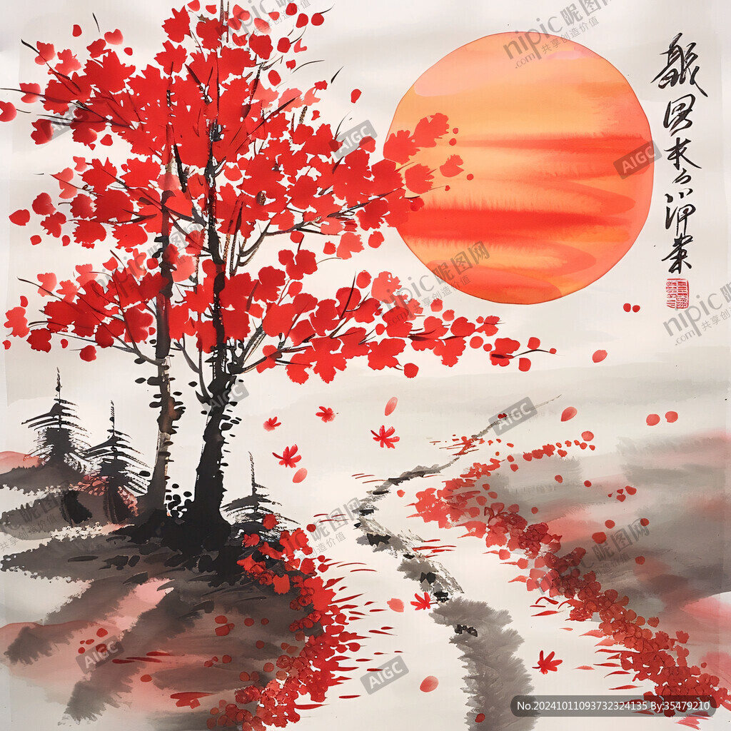紅葉客廳畫