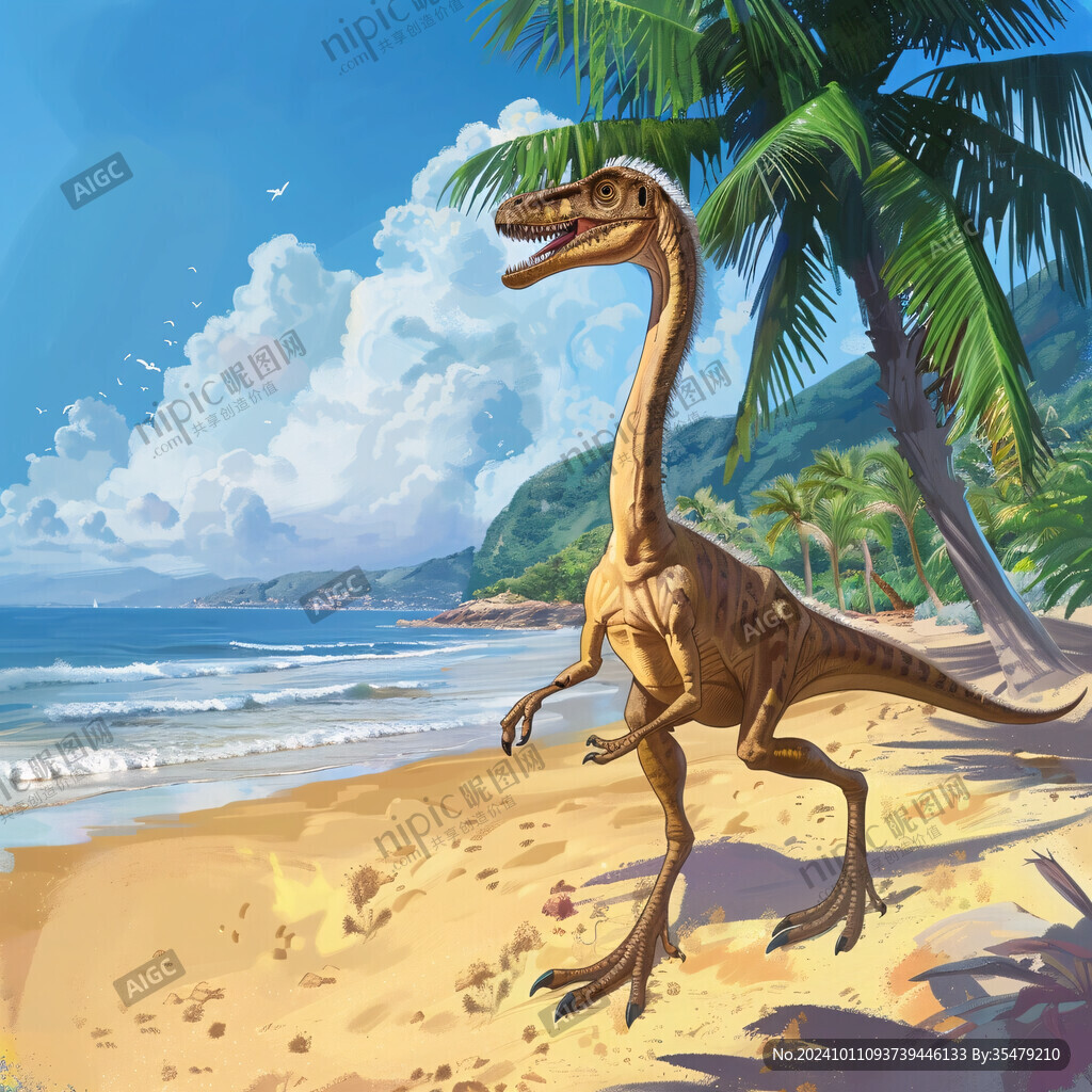 恐龍在沙漠插畫