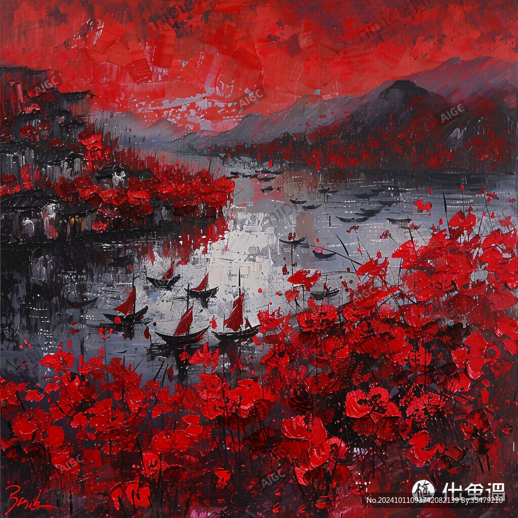 映山紅裝飾畫
