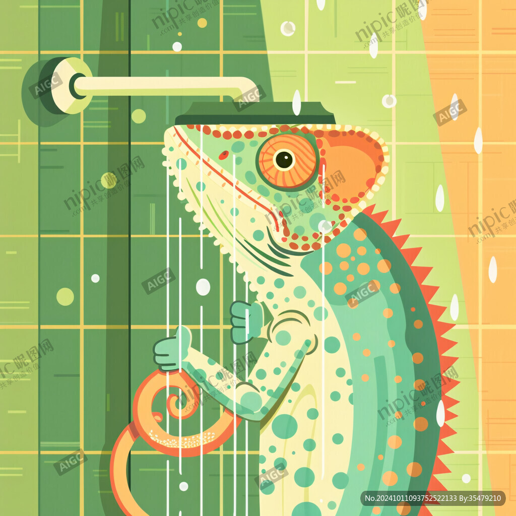 變色龍插畫