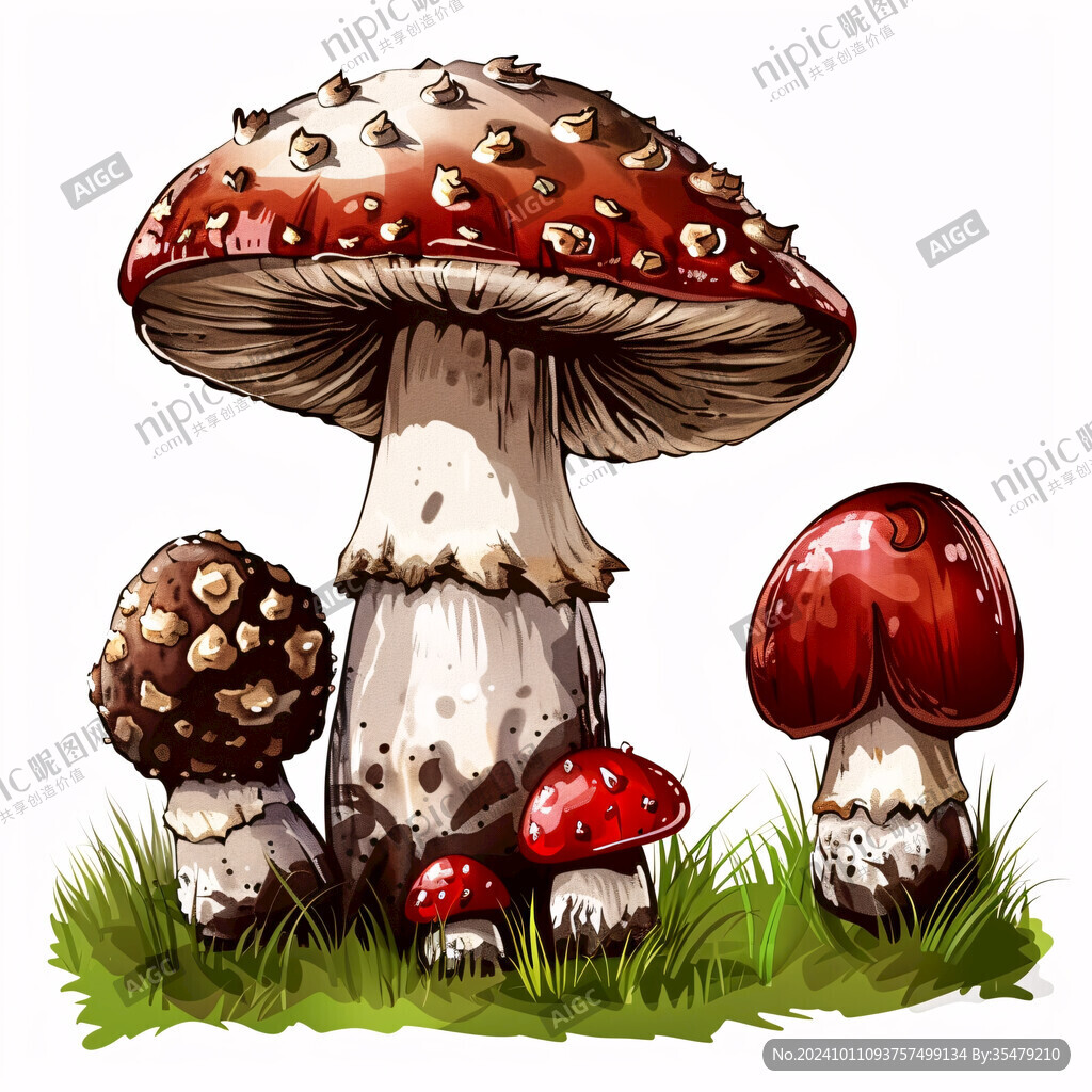 蘑菇手繪插畫