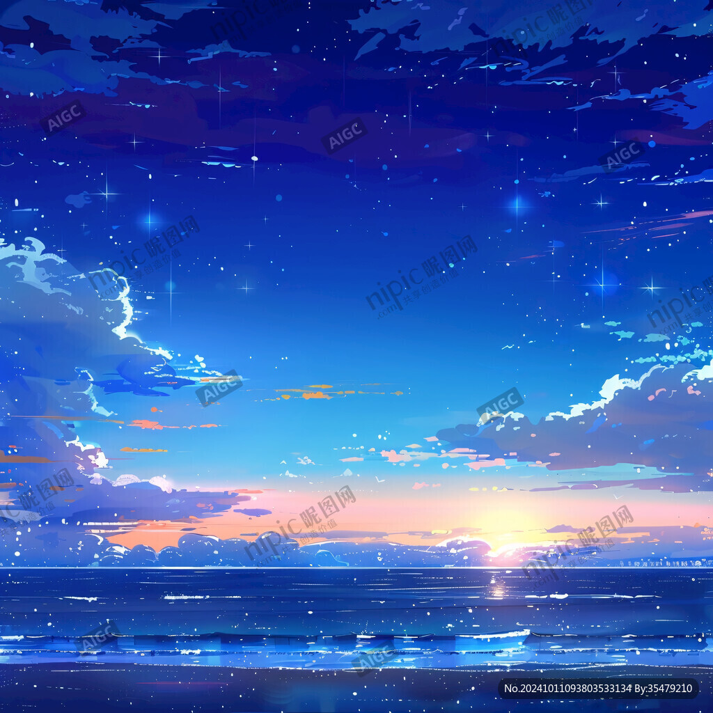 海邊天空插畫(huà)