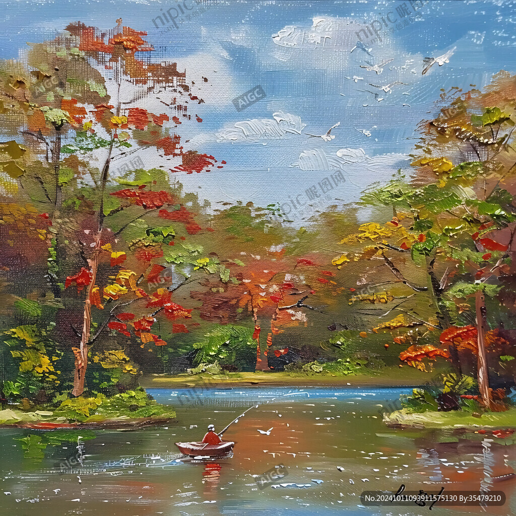 楓樹風(fēng)景油畫