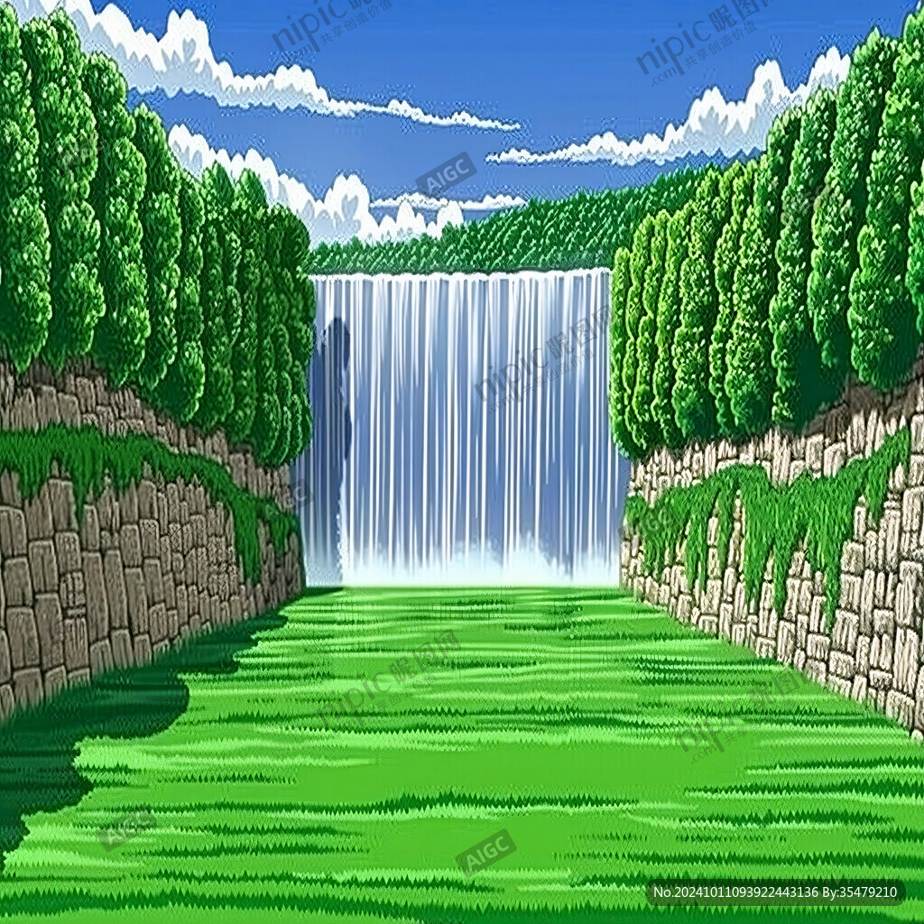 大瀑布風景畫