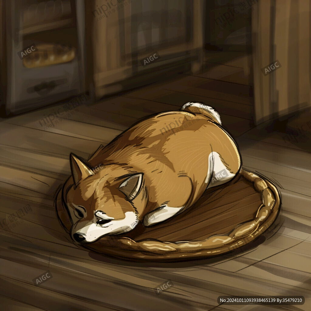 憂郁的小狗插畫