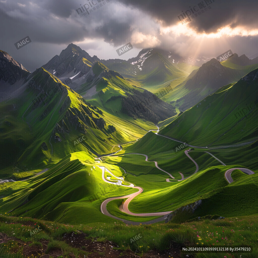 綠色丘陵自然風(fēng)景