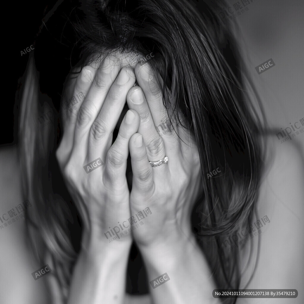 捂臉的女生
