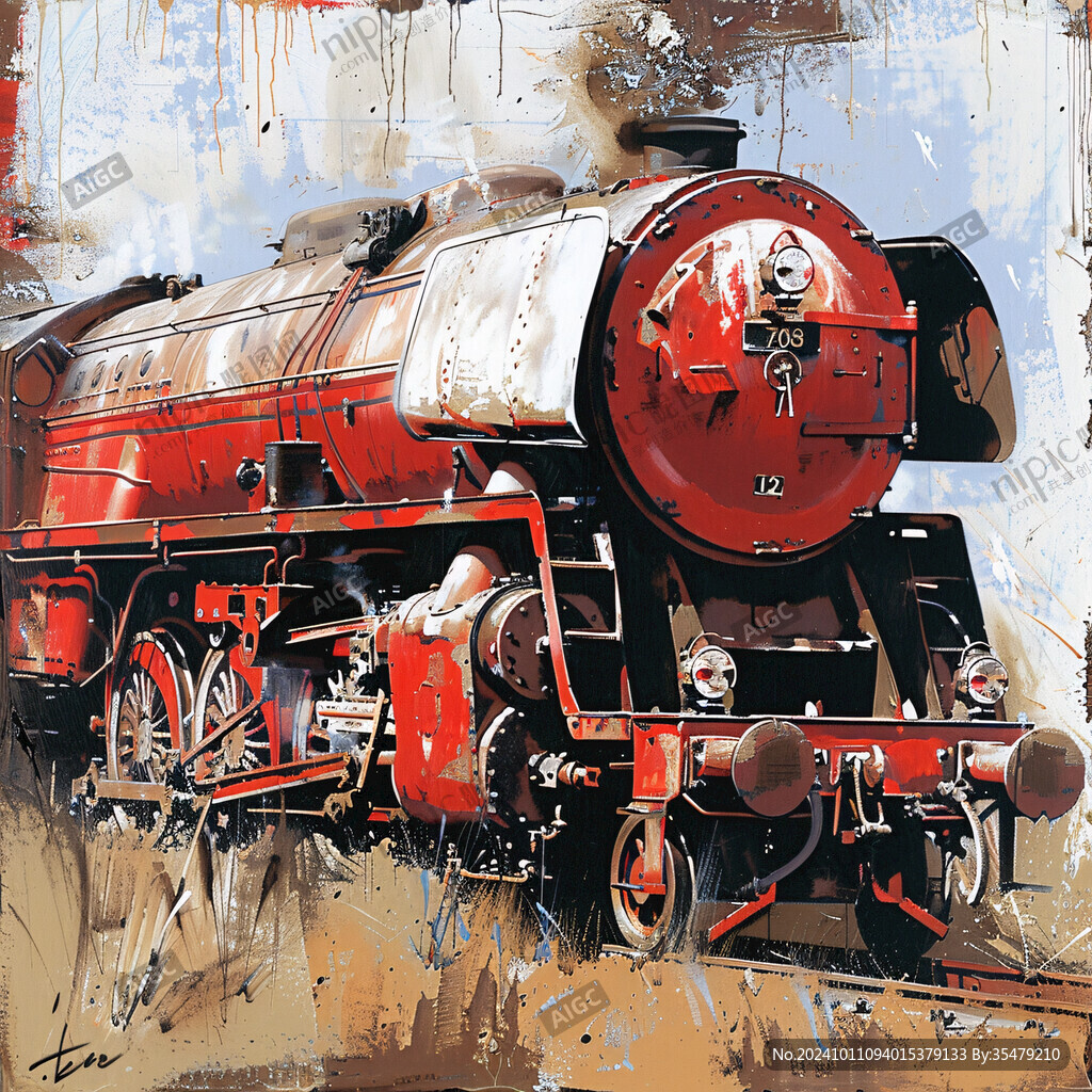 蒸汽機車插畫