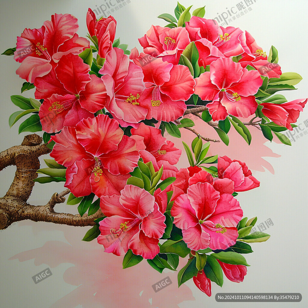 鼠繪杜鵑花