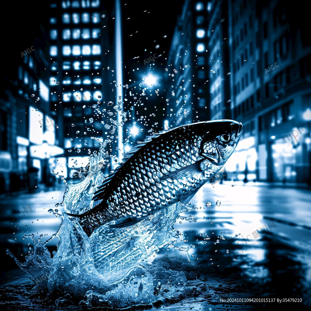 躍出水面的大魚(yú)