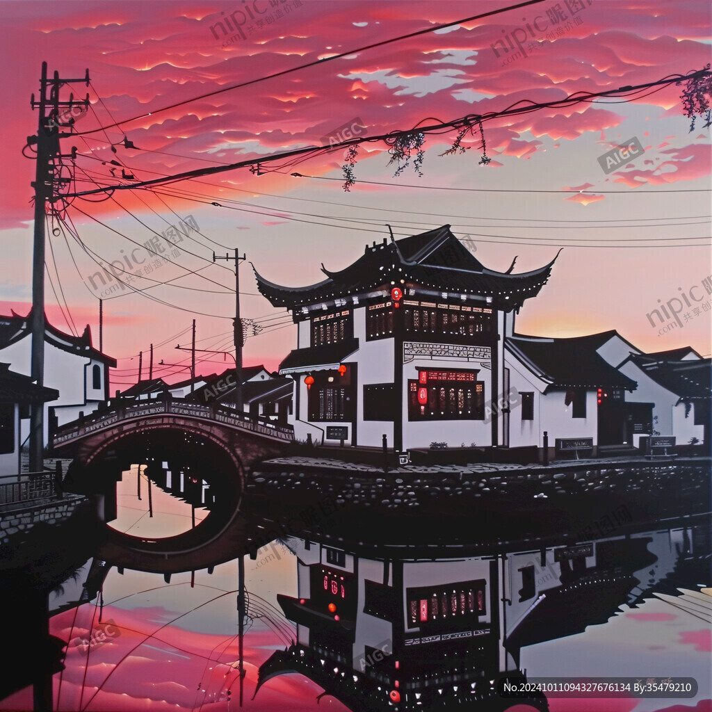 千燈古鎮(zhèn)油畫