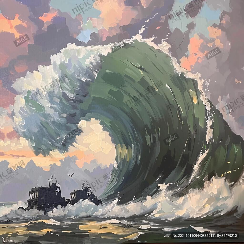 海浪浪潮插畫
