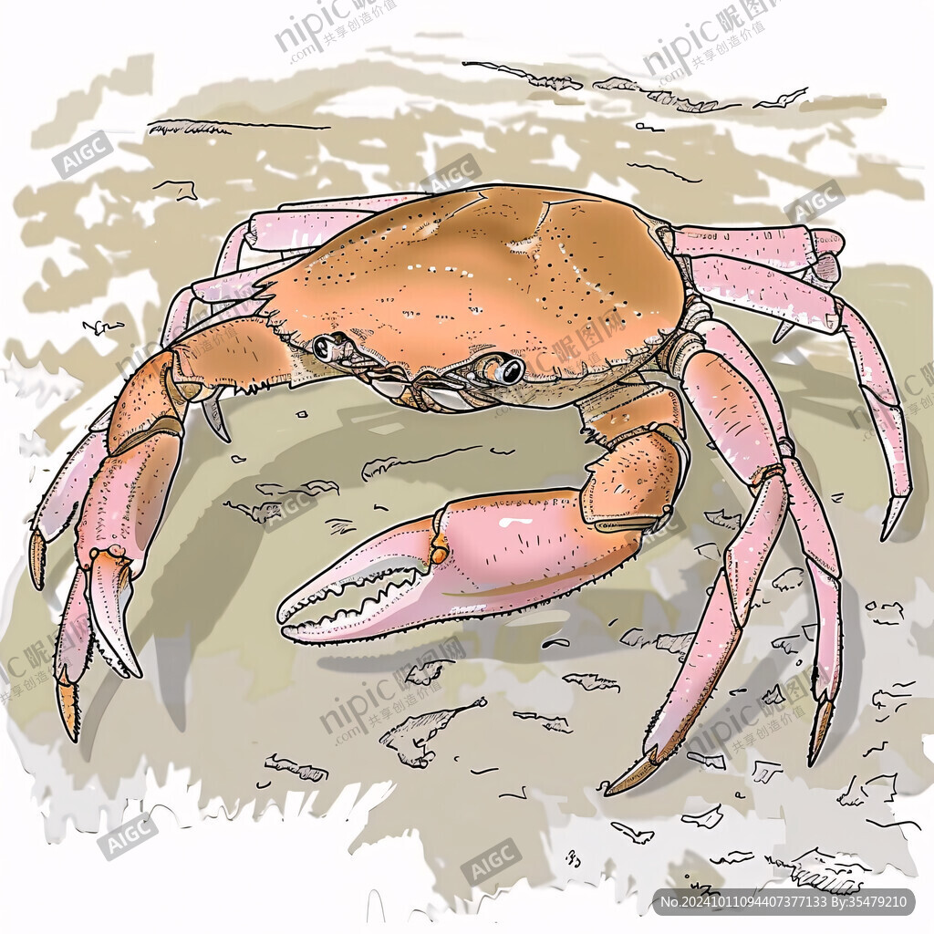 面包蟹插畫
