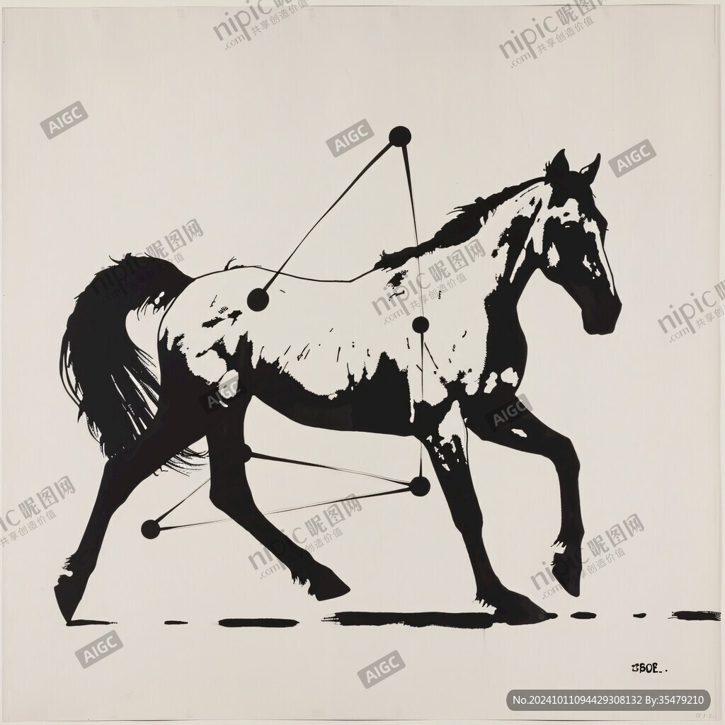 騎馬射箭插畫