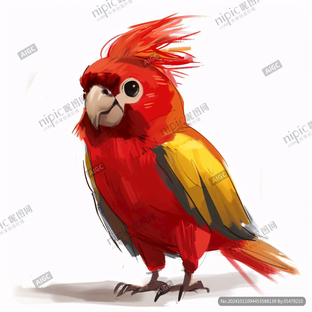 彩色鸚鵡插畫