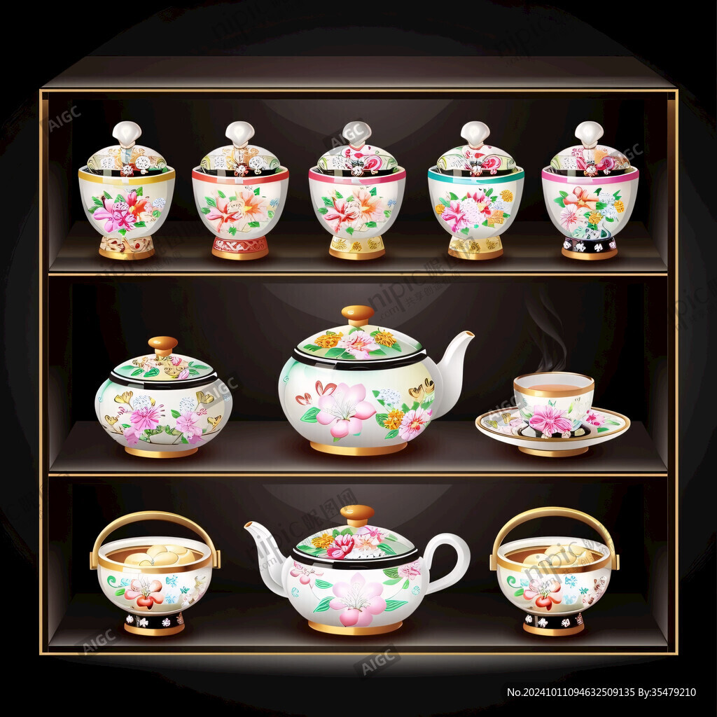 茶茶具茶壺茶杯裝飾畫