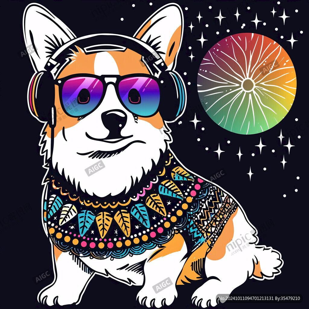 潮流狗狗插畫