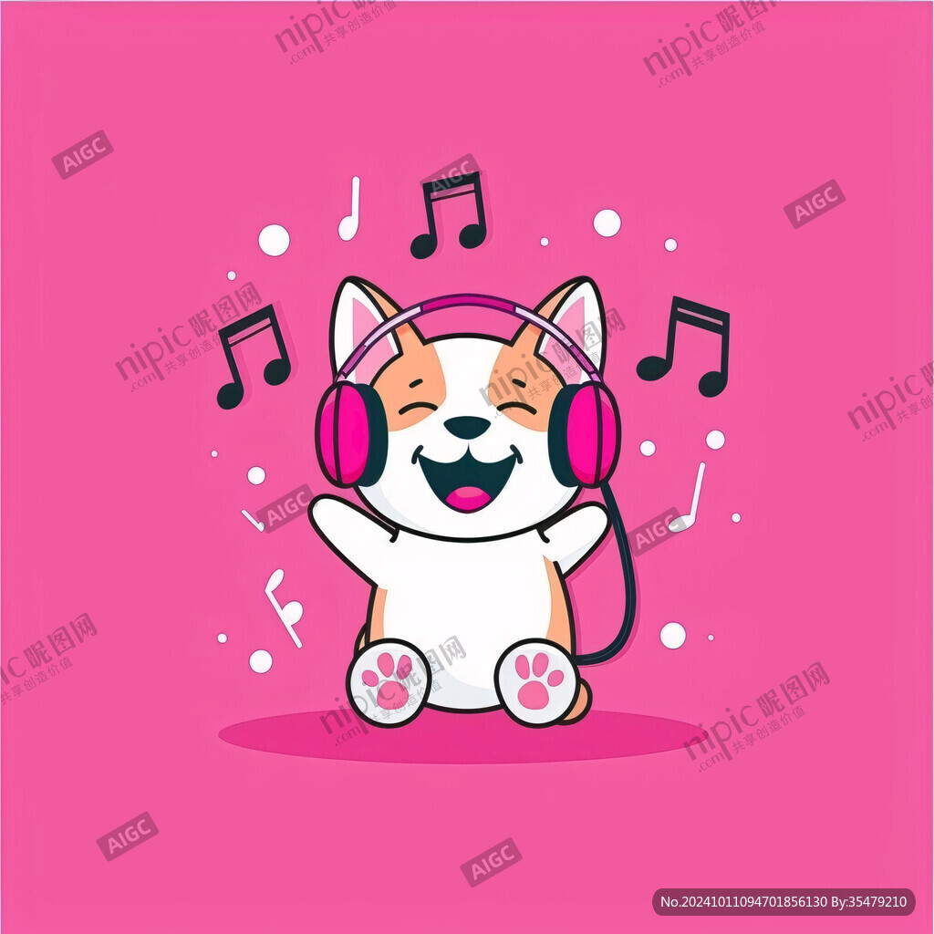 喜歡音樂的小狗