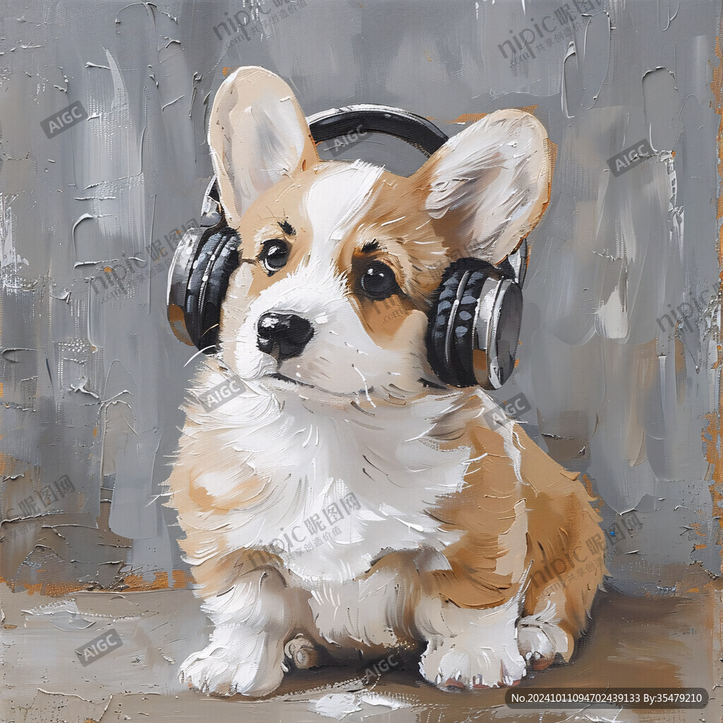 可愛的柯基犬插畫