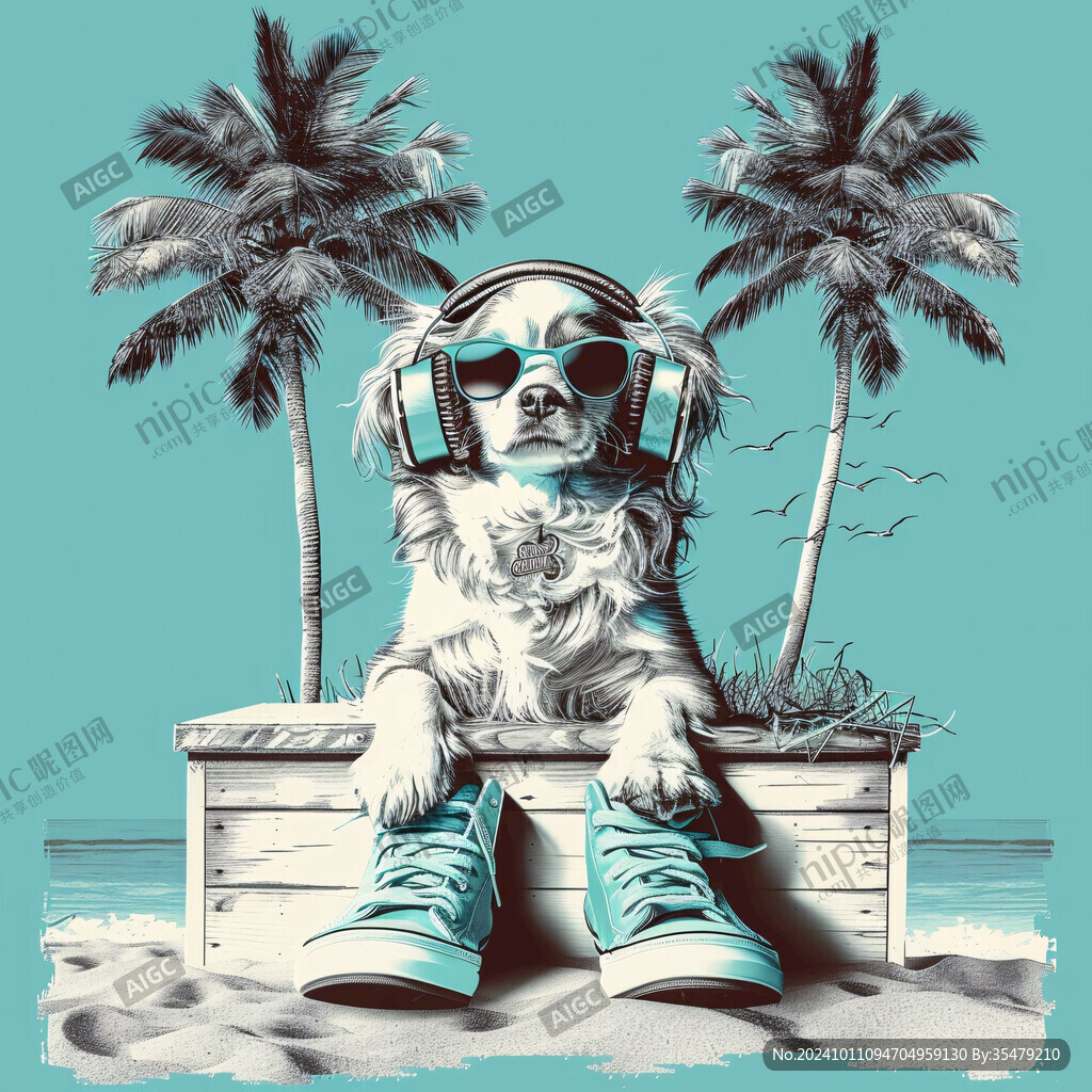 狗狗潮流插畫