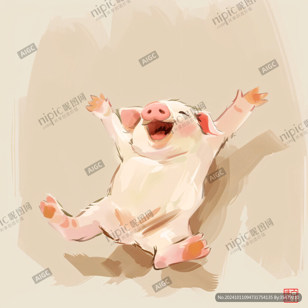 可愛豬點(diǎn)贊動(dòng)作