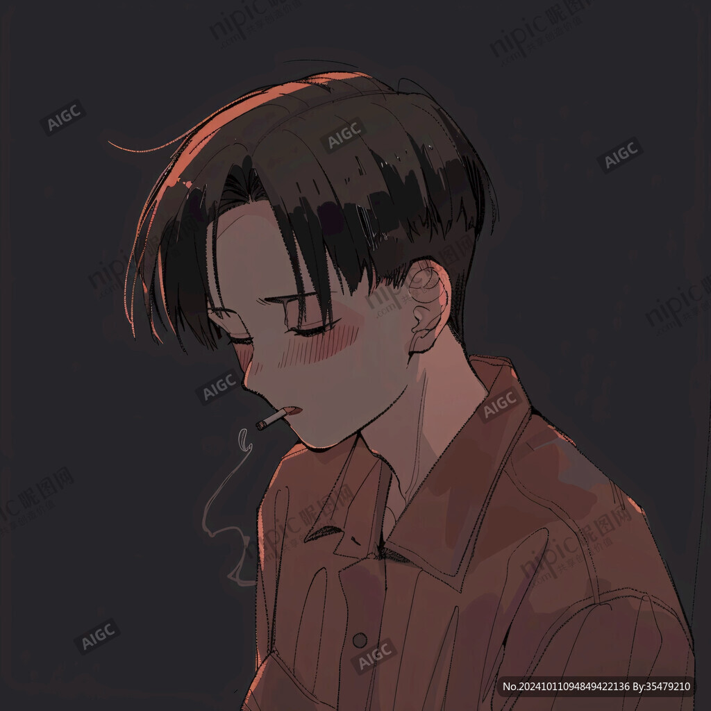 男生頭像插畫