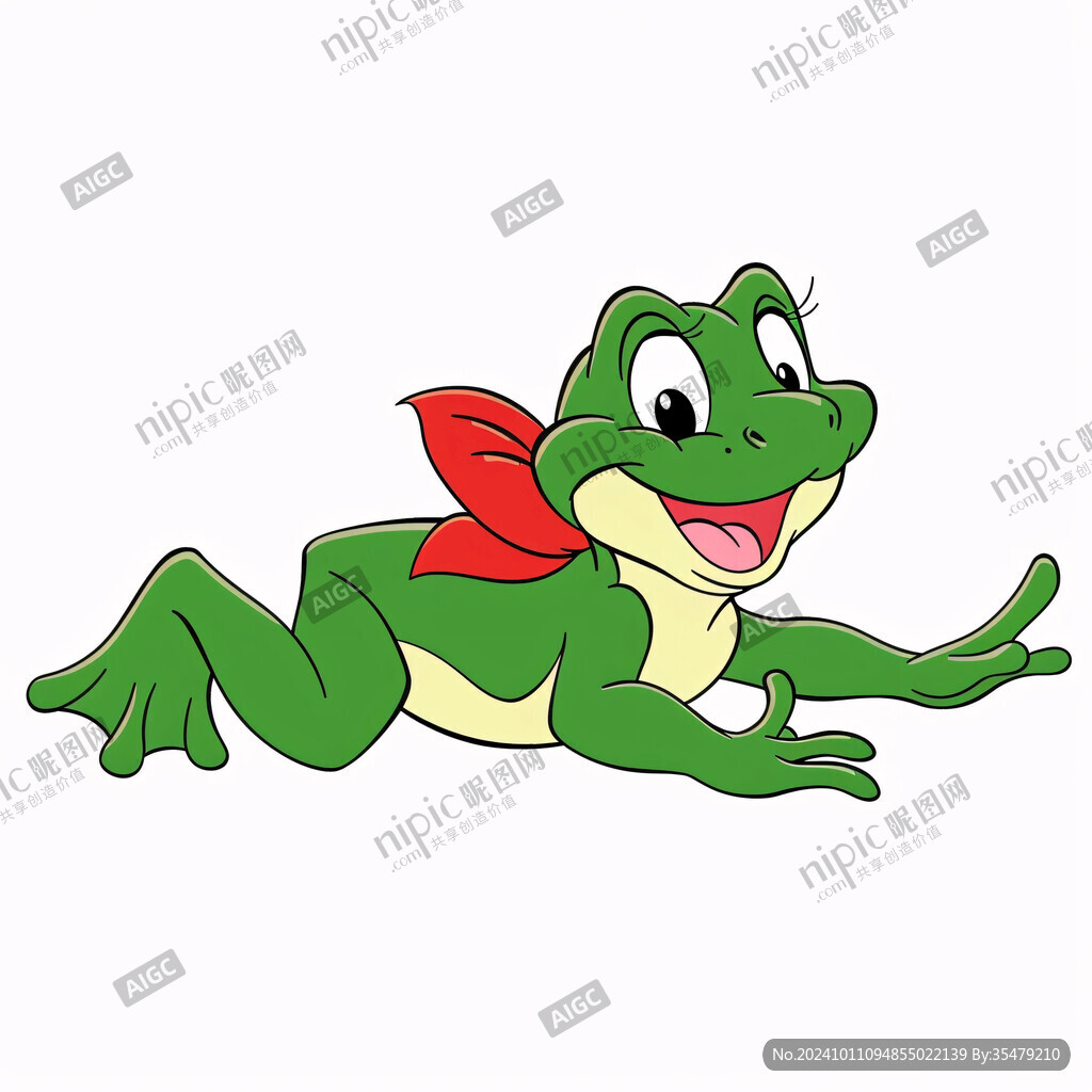卡通動物青蛙插畫