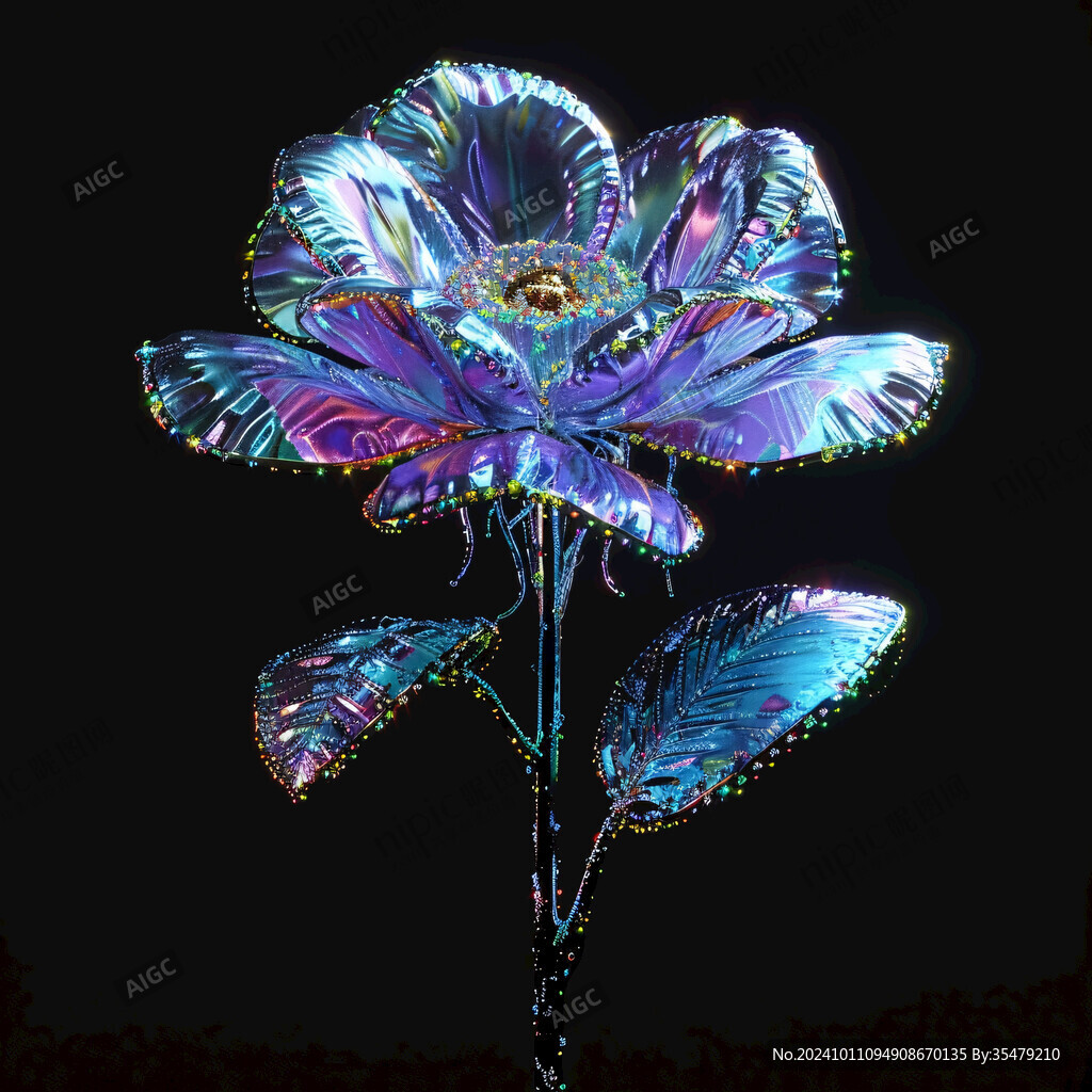 水晶花朵水晶扇子