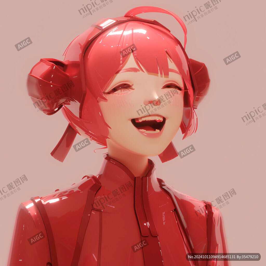 卡通粉色頭發(fā)小女孩