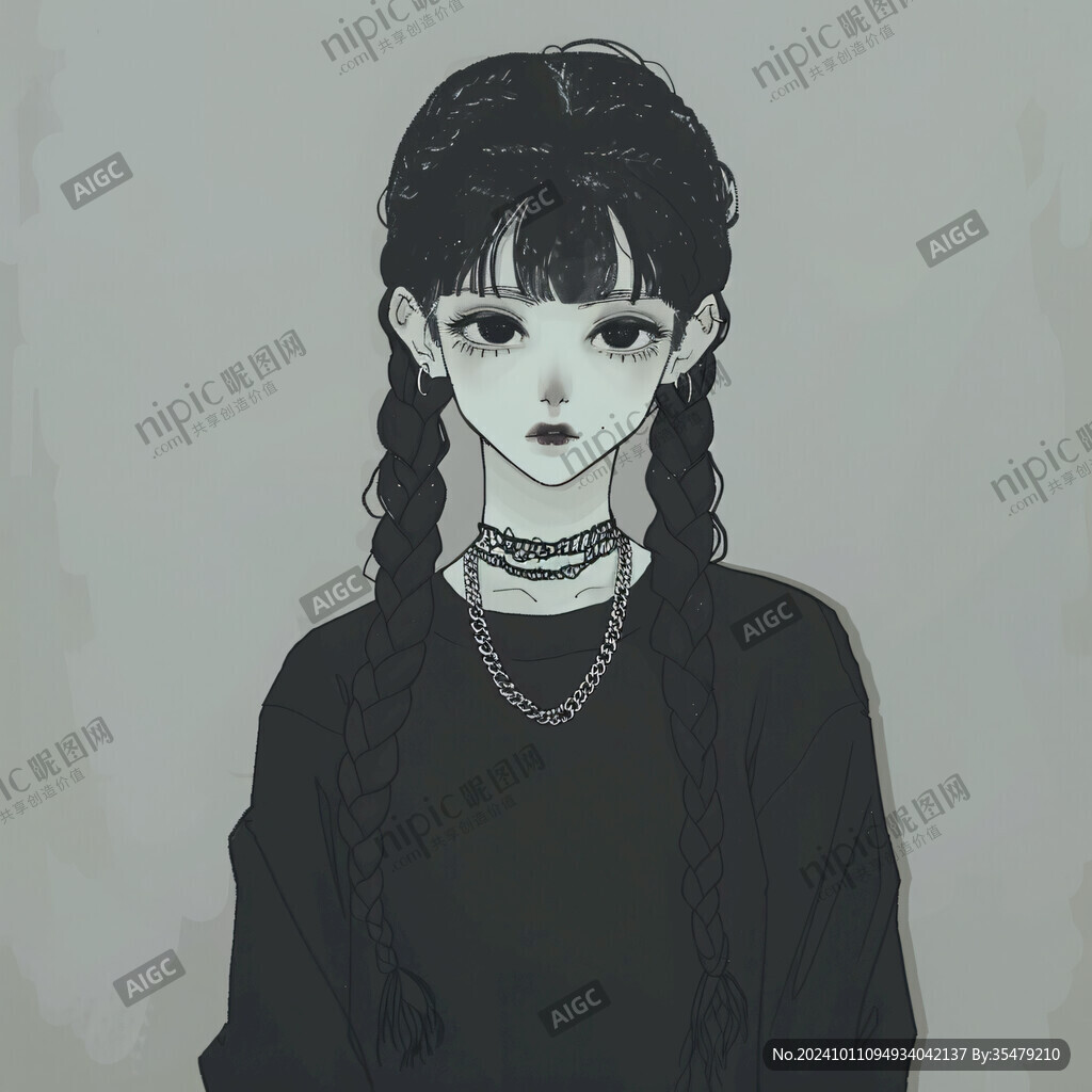 少女頭像插畫
