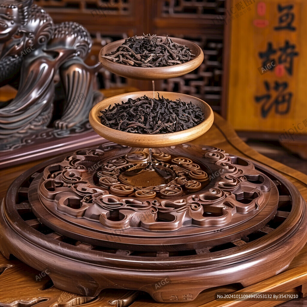 桃木雕圓盤擺件
