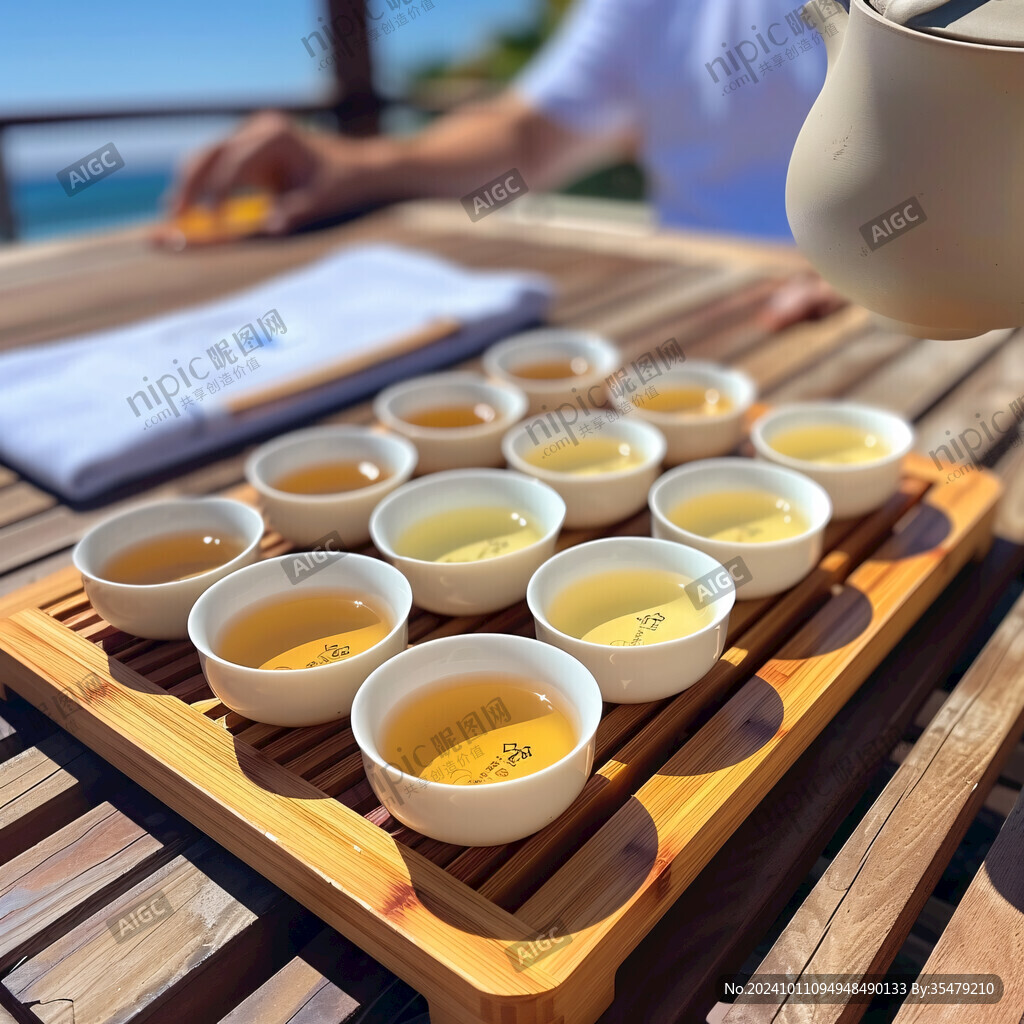 陽光下的茶具