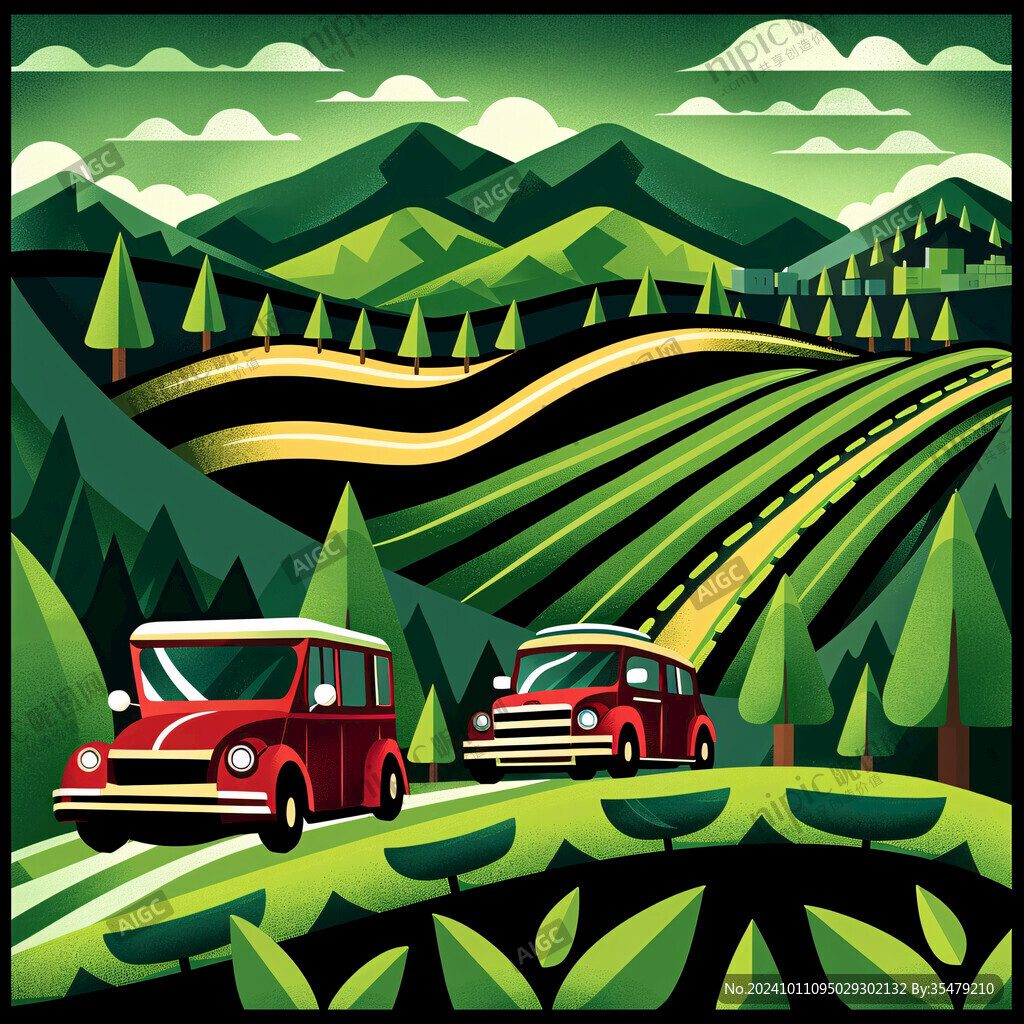 汽車風(fēng)景畫