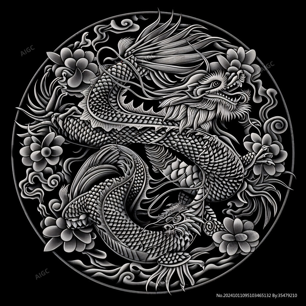 正龍水龍行龍圖騰龍紋