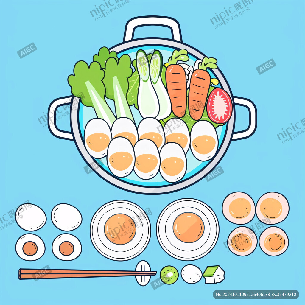 素菜拼盤插畫