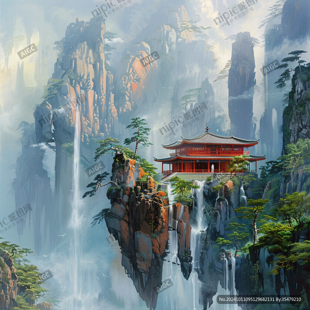 古風山水場景