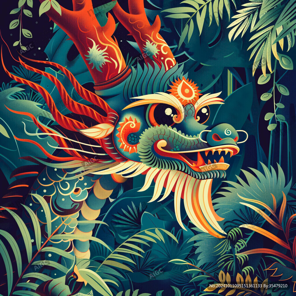 國潮風(fēng)龍插畫