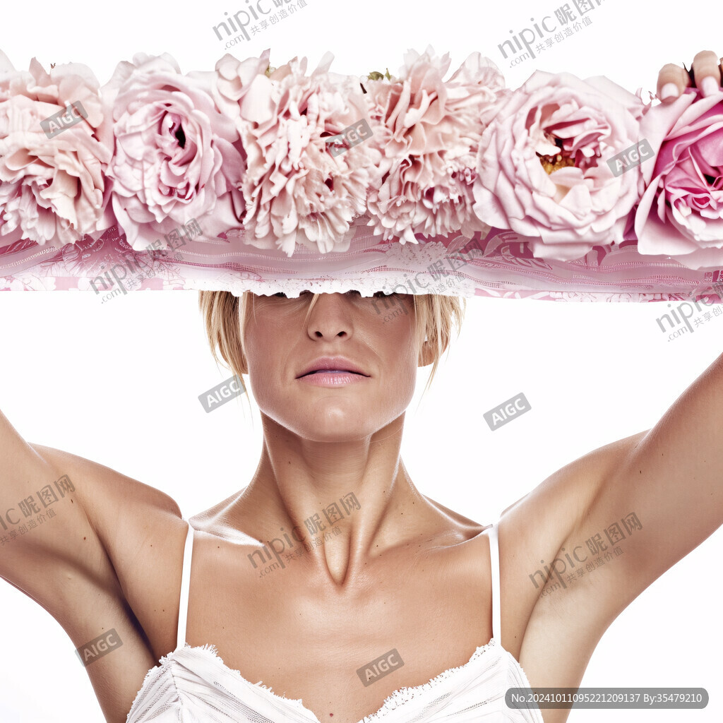 玫瑰花女人素材