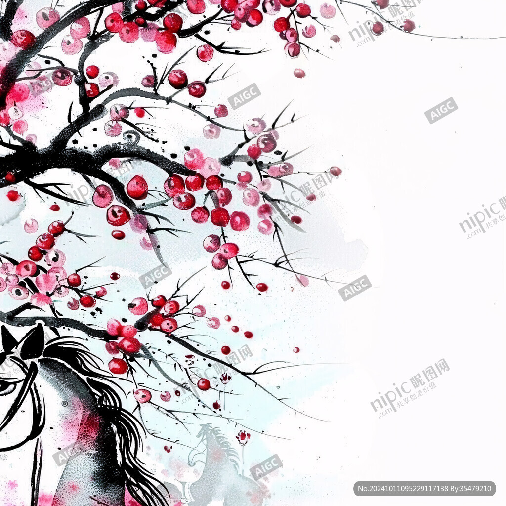 水彩梅花墻紙
