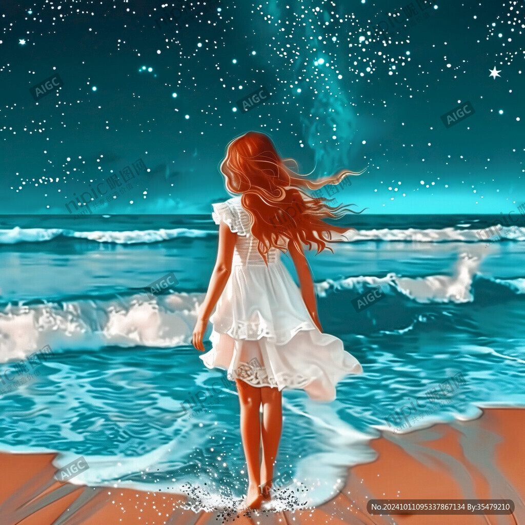 星辰大海女孩背影