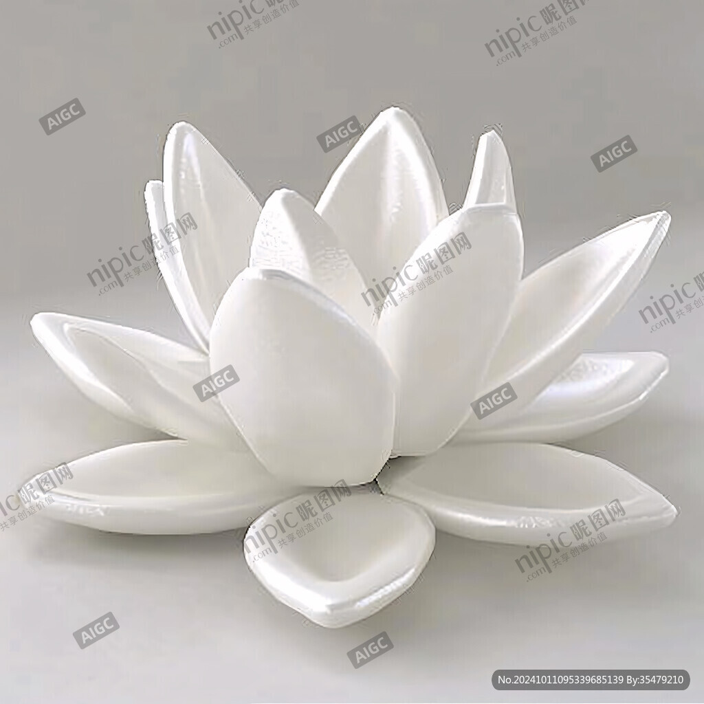 白色浮雕荷花