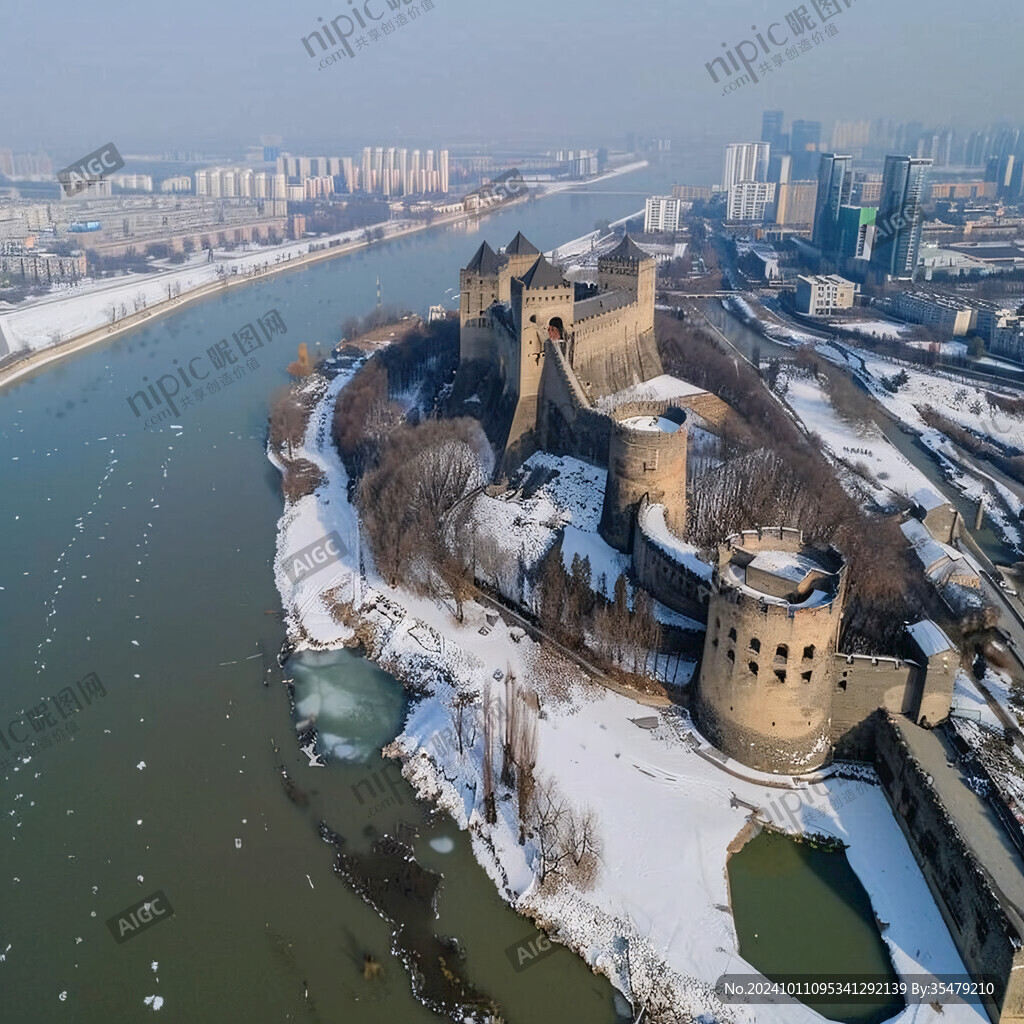 渾河兩岸雪景